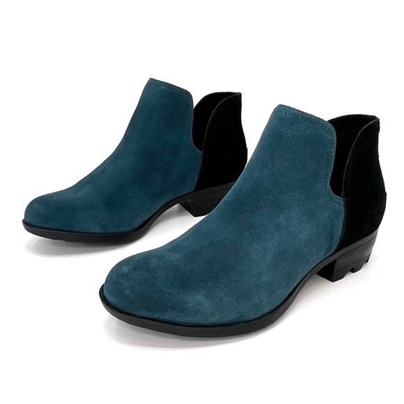 Sorel Lolla II Cut Out Boot Women’s Size 7.5 Dark Sea & Black Suede Booties EUC - Picture 3 of 13